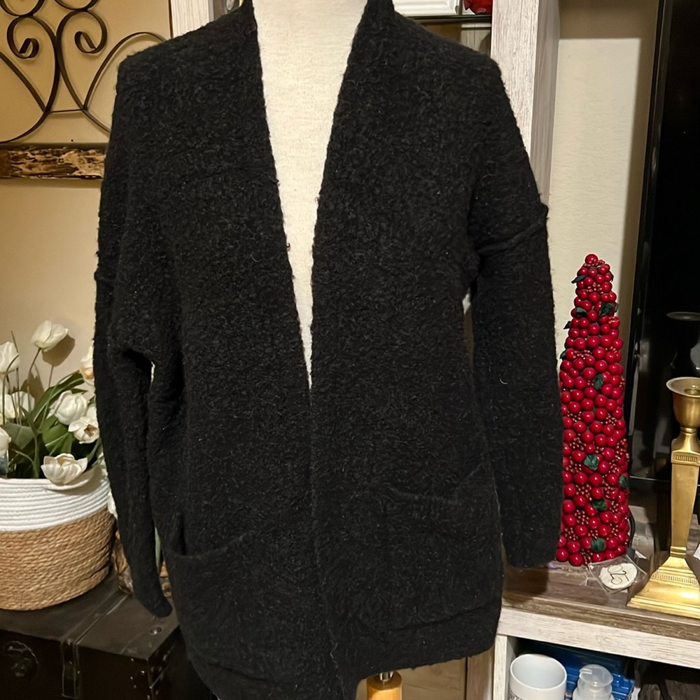 Free people womens XS Phantom Wool Mohair blend long cardigan sweater 821961